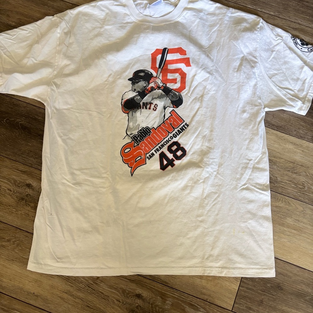 Men's Graphic Tee - White and Orange- San Francisco Giants- Pablo Sandoval